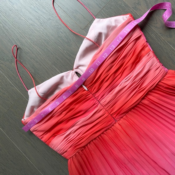AMUR Emmett Pleated Ombre Gradient Sleeveless Pink Maxi Dress Gown - Size 8 - Picture 9 of 12